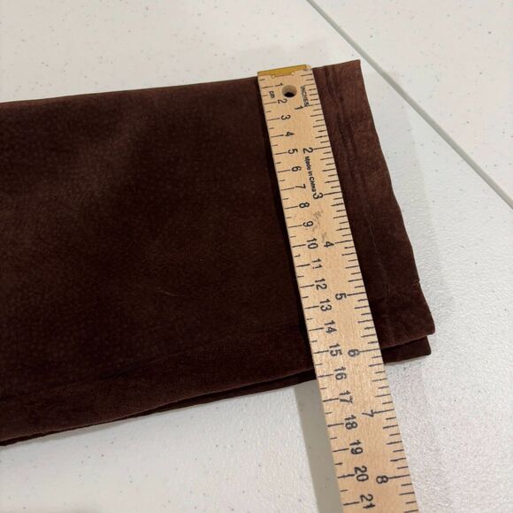 VTG Ann Taylor Chocolate Brown Suede Leather High Rise Pants Womens 2 Old Money - Picture 12 of 12